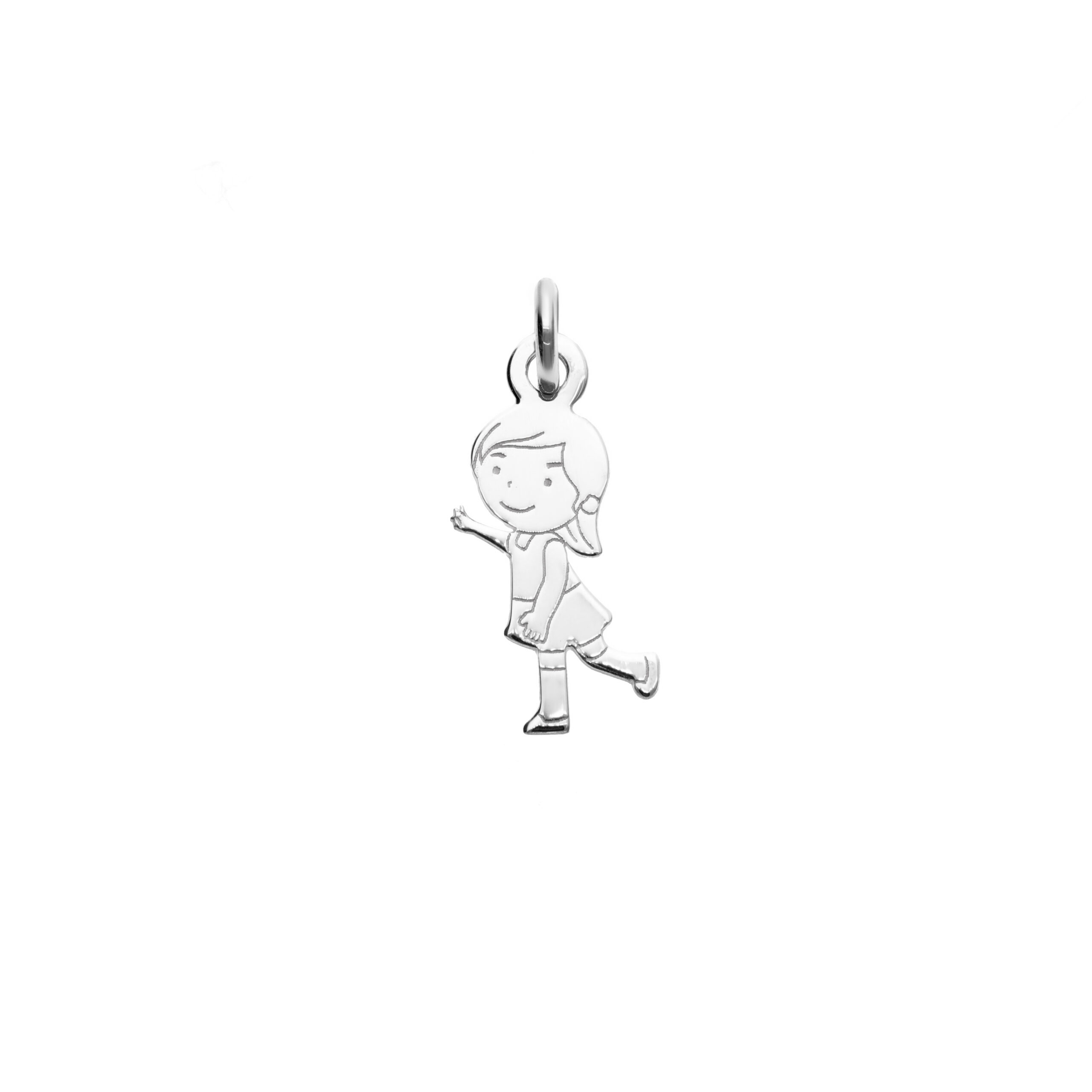 Colgante Izquierdo Niña Pequeña Plata